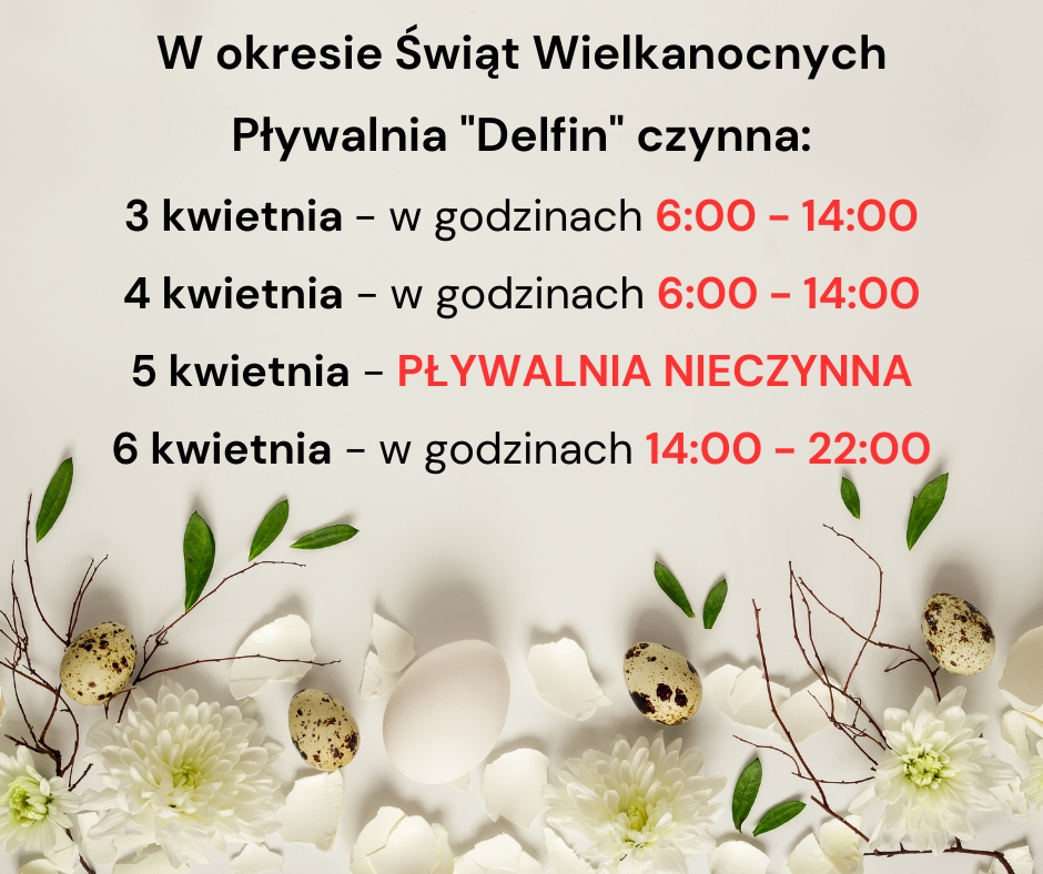 Zdjęcie do Godziny otwarcia Pływalni "Delfin" w pkresie świątecznym