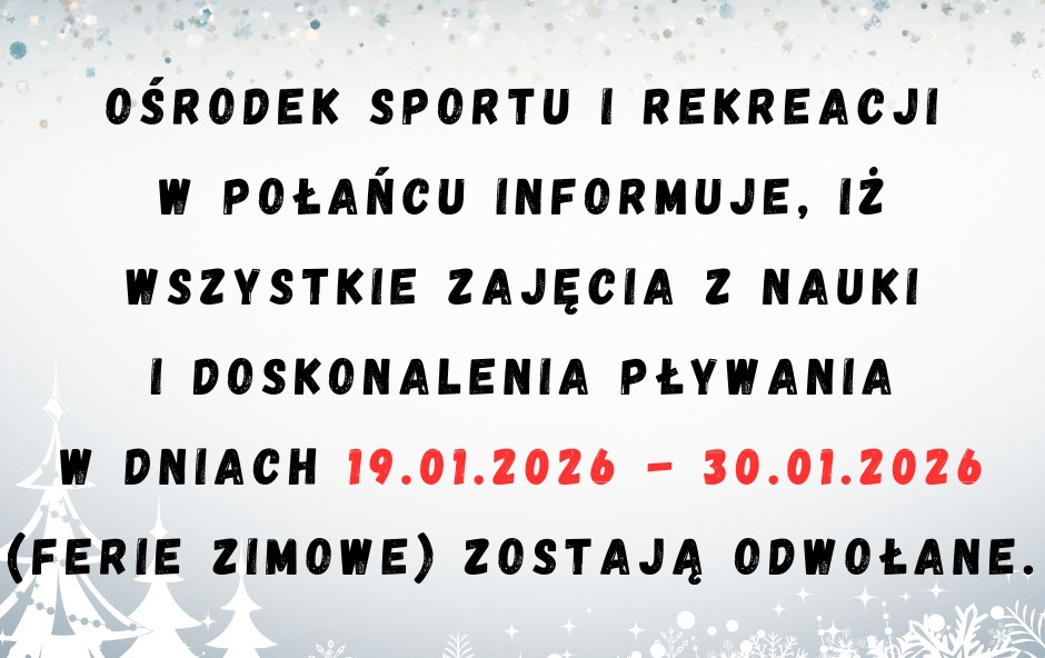 Zdjęcie do Informacja o zajęciach nauki pływania