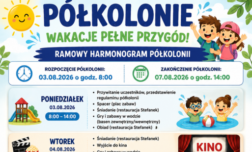 Zdjęcie do Harmonogram Letnich p&oacute;łkolonii 2026