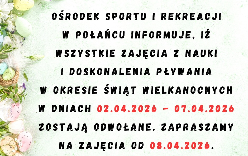 Zdjęcie do Informacja dla klient&oacute;w dotycząca zajęć w okresie Świąt Wielkanocnych